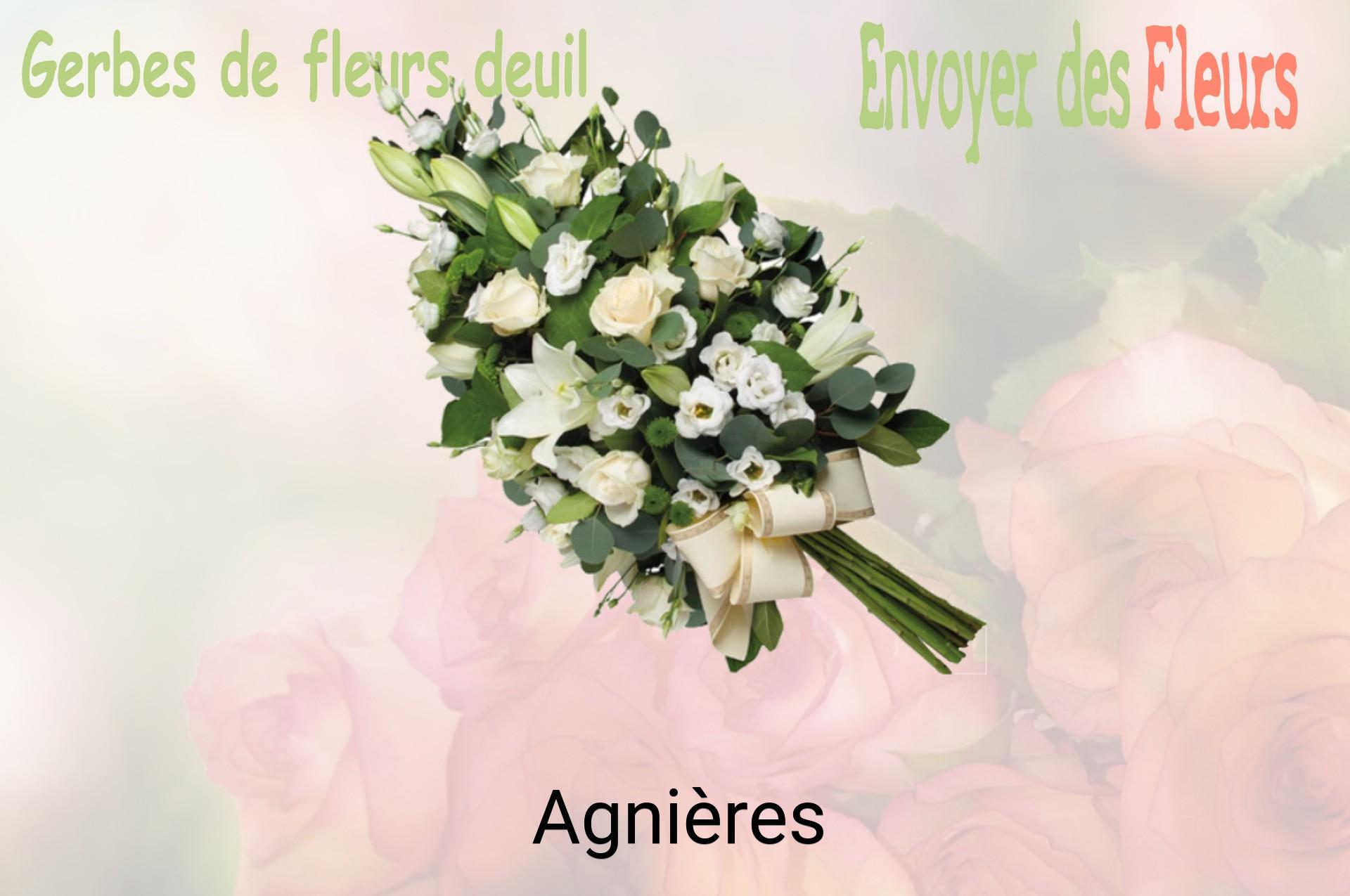 Gerbe de fleurs de deuil livrée à Agnières